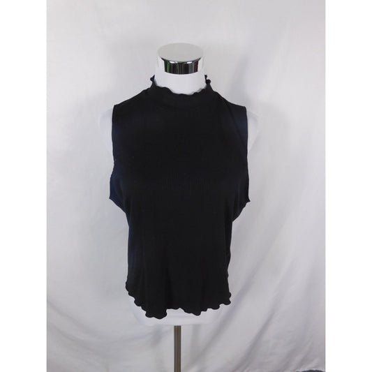 Forever 21 2X Ribbed Mock Neck Tank Made in USA Gothic Witch