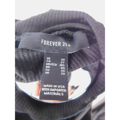 Forever 21 2X Ribbed Mock Neck Tank Made in USA Gothic Witch