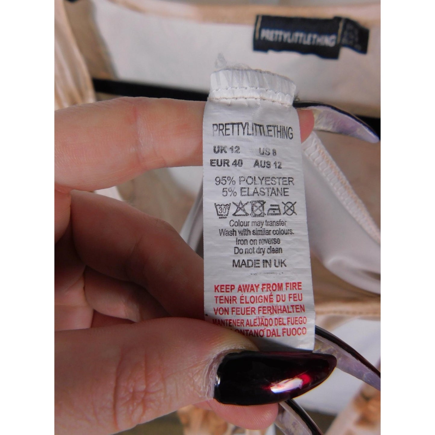 PrettyLittleThing Marble Bodysuit 8 - Long Sleeve - Excellent - Witchcore Ethereal