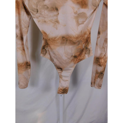 PrettyLittleThing Marble Bodysuit 8 - Long Sleeve - Excellent - Witchcore Ethereal
