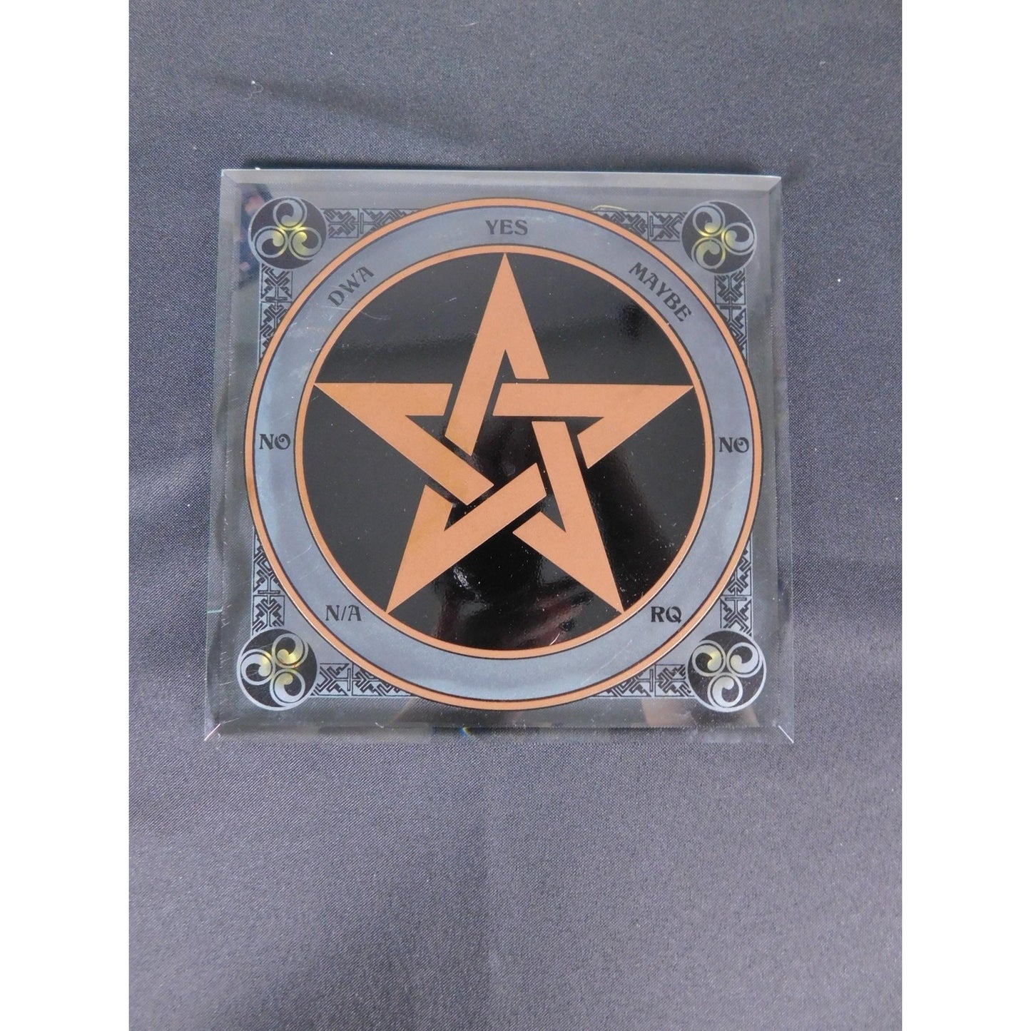 Glass Pentacle Pendulum Board 8" Scrying Altar Tile