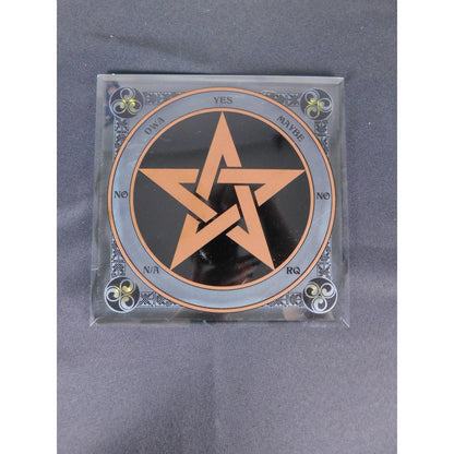 Glass Pentacle Pendulum Board 8" Scrying Altar Tile