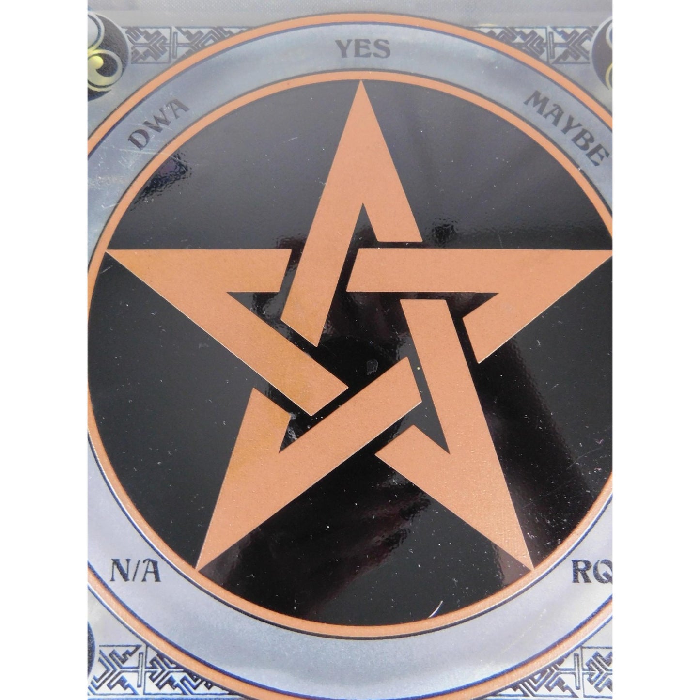 Glass Pentacle Pendulum Board 8" Scrying Altar Tile