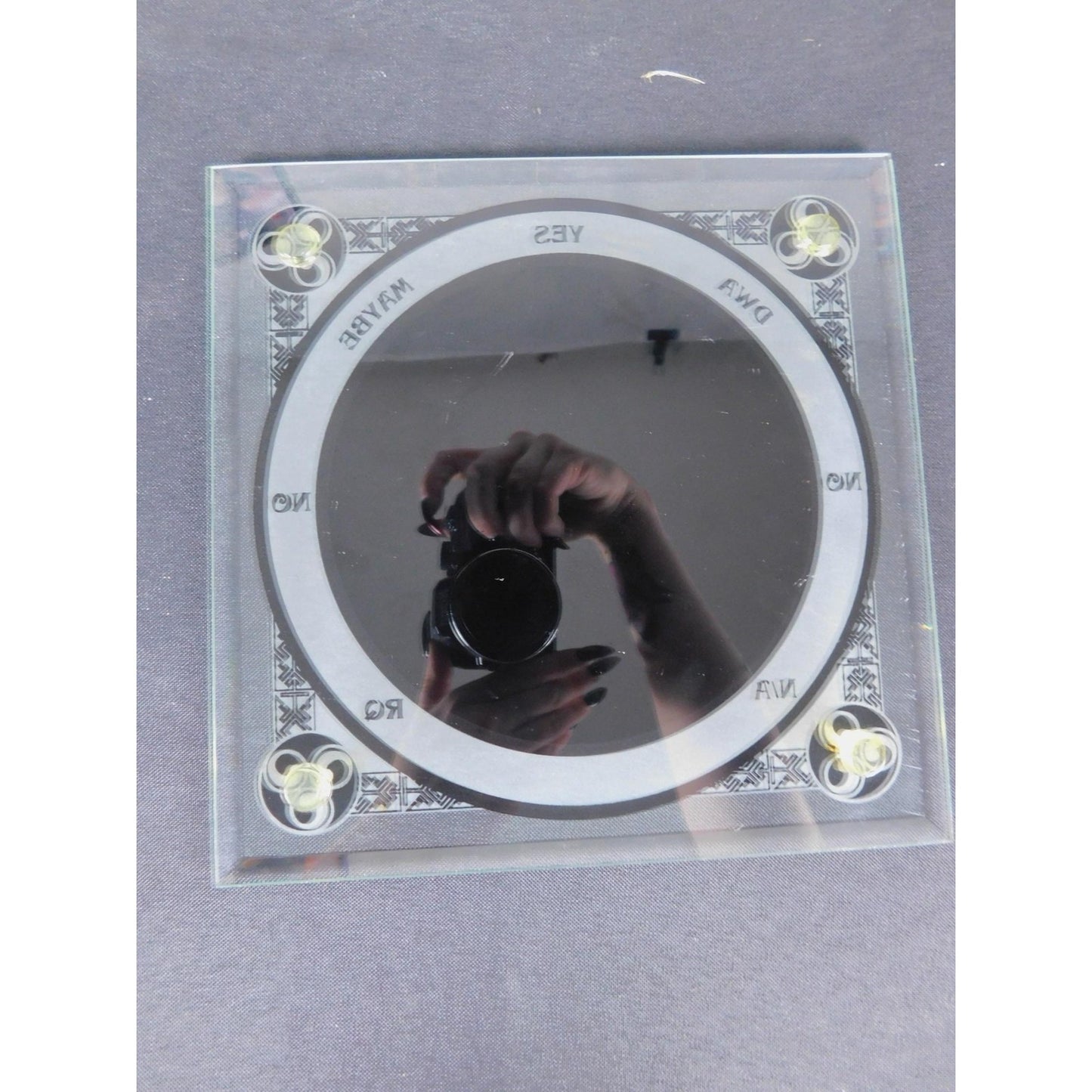 Glass Pentacle Pendulum Board 8" Scrying Altar Tile