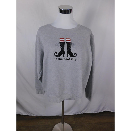 Hanes XL Halloween Witch Boot Fits Sweatshirt Witchcore