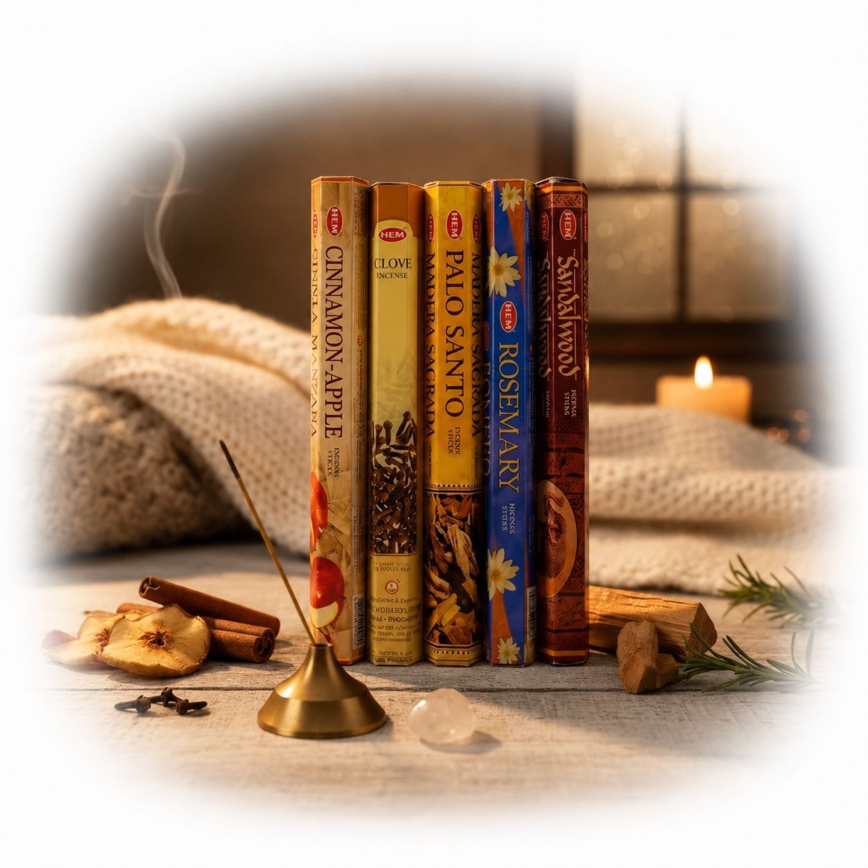 HEM Incense Variety Pack 100 Sticks Gale Winds’ Evening Comforts Witches Quest