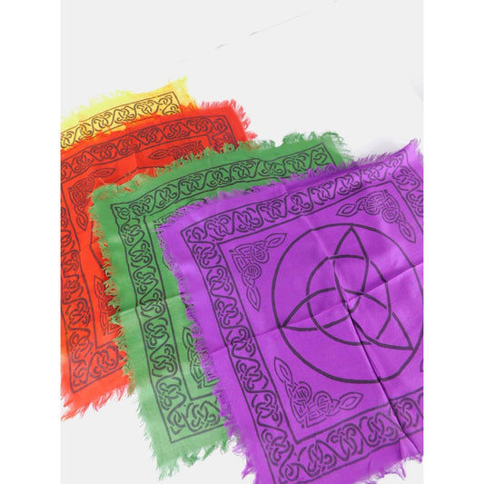 Triquetra Celtic Knot Altar Cloth Set Of 4 Witchcraft Wicca Pagan Rainbow Decor