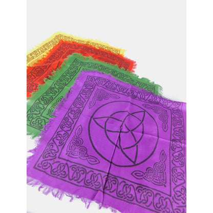 Triquetra Celtic Knot Altar Cloth Set Of 4 Witchcraft Wicca Pagan Rainbow Decor