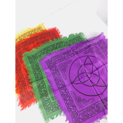 Triquetra Celtic Knot Altar Cloth Set Of 4 Witchcraft Wicca Pagan Rainbow Decor