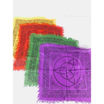 Triquetra Celtic Knot Altar Cloth Set Of 4 Witchcraft Wicca Pagan Rainbow Decor