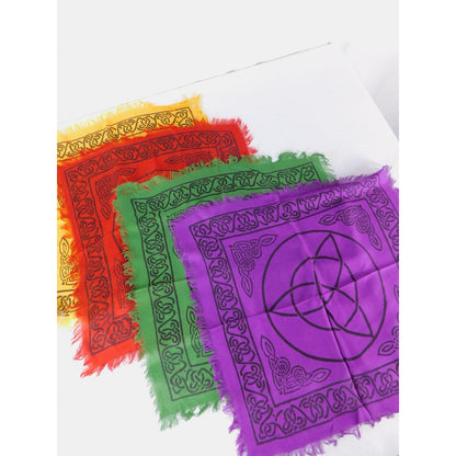 Triquetra Celtic Knot Altar Cloth Set Of 4 Witchcraft Wicca Pagan Rainbow Decor