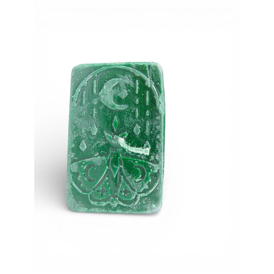 Handmade Rectangle Moth Moon Candle Small Single Wick Decor Witchy Altar Decor