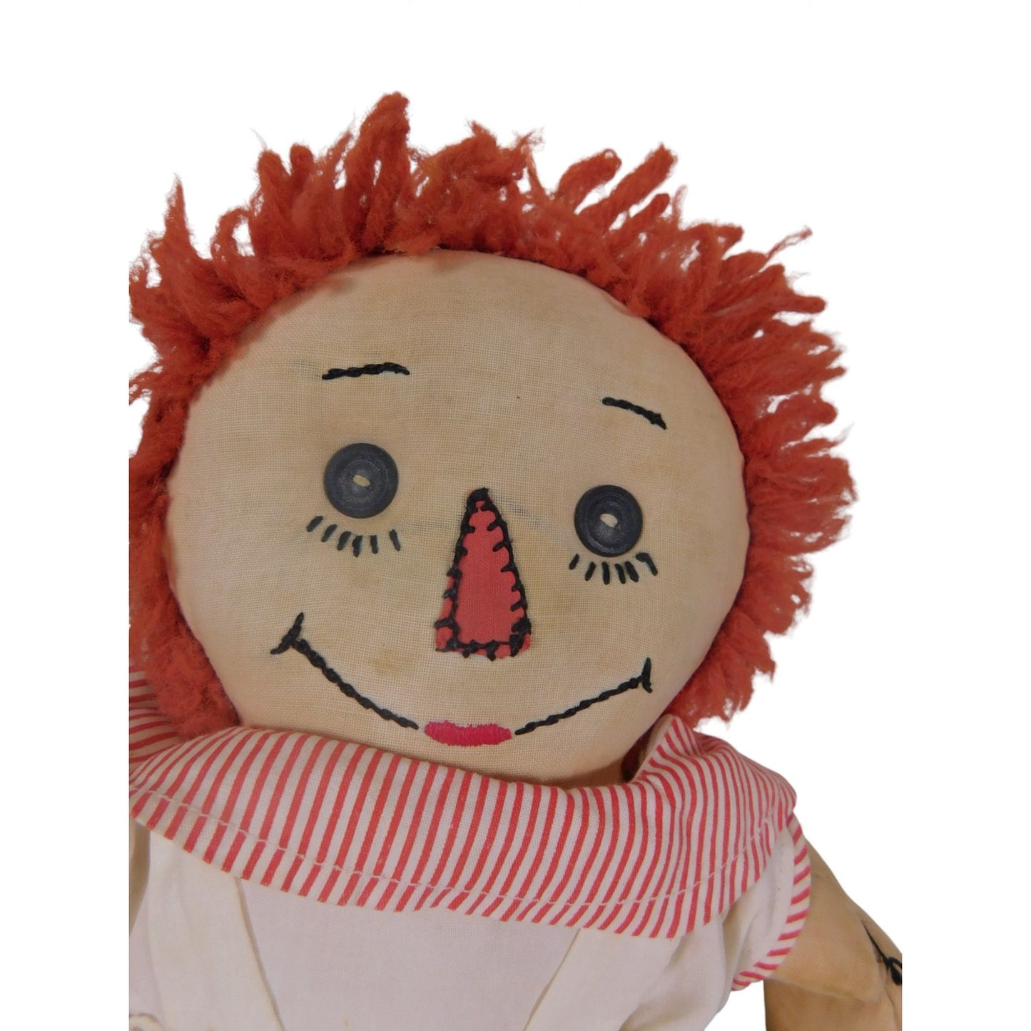 Vintage Raggedy Ann & Andy Dolls 20" - Handcrafted Cloth Poppets - Good