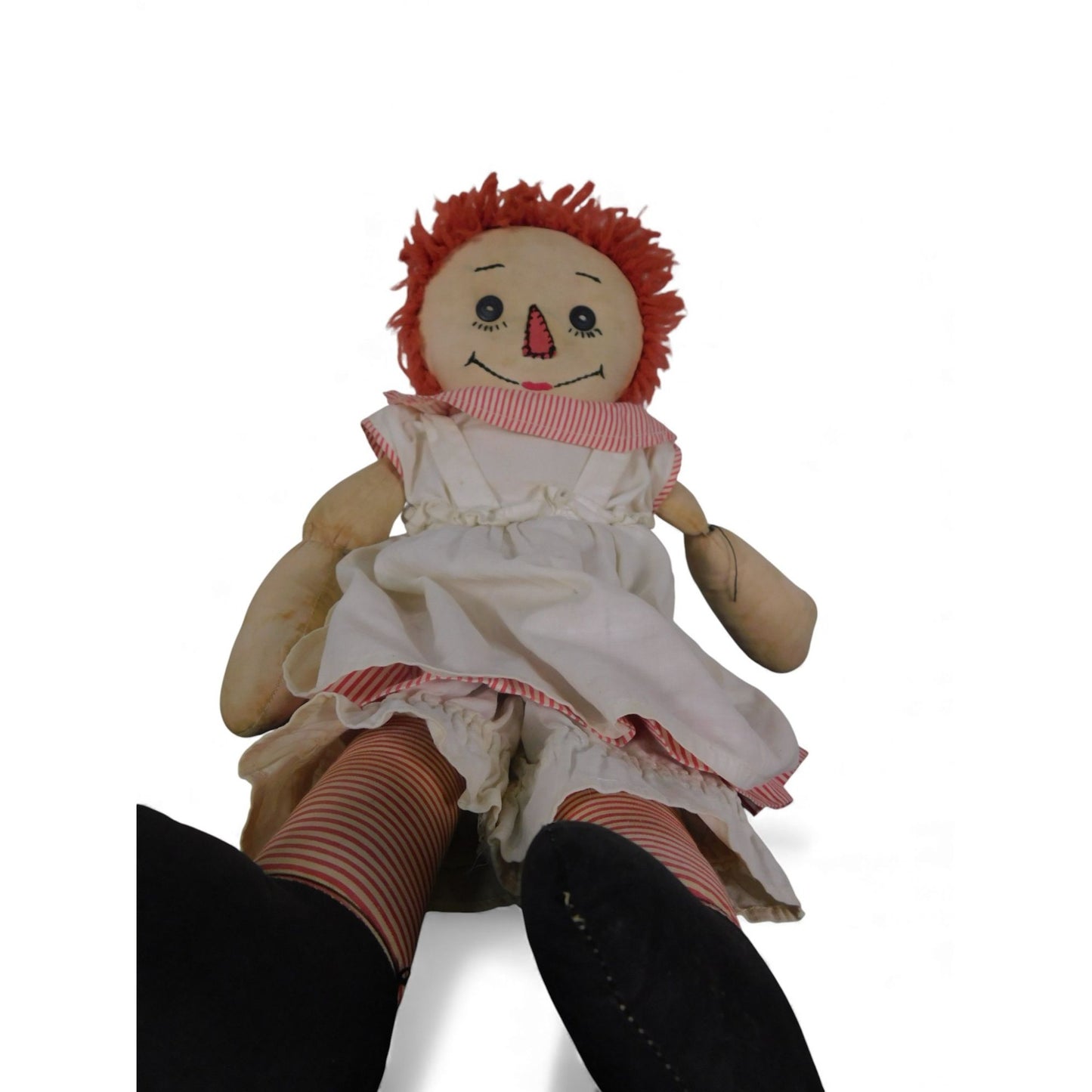 Vintage Raggedy Ann & Andy Dolls 20" - Handcrafted Cloth Poppets - Good