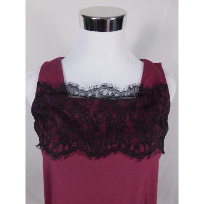 J Jill Tank Top Womens XS Burgundy Lace Trim Camisole Sleeveless Witchy Gothic