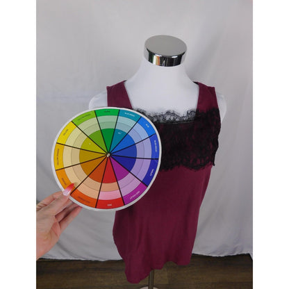 J Jill Tank Top Womens XS Burgundy Lace Trim Camisole Sleeveless Witchy Gothic