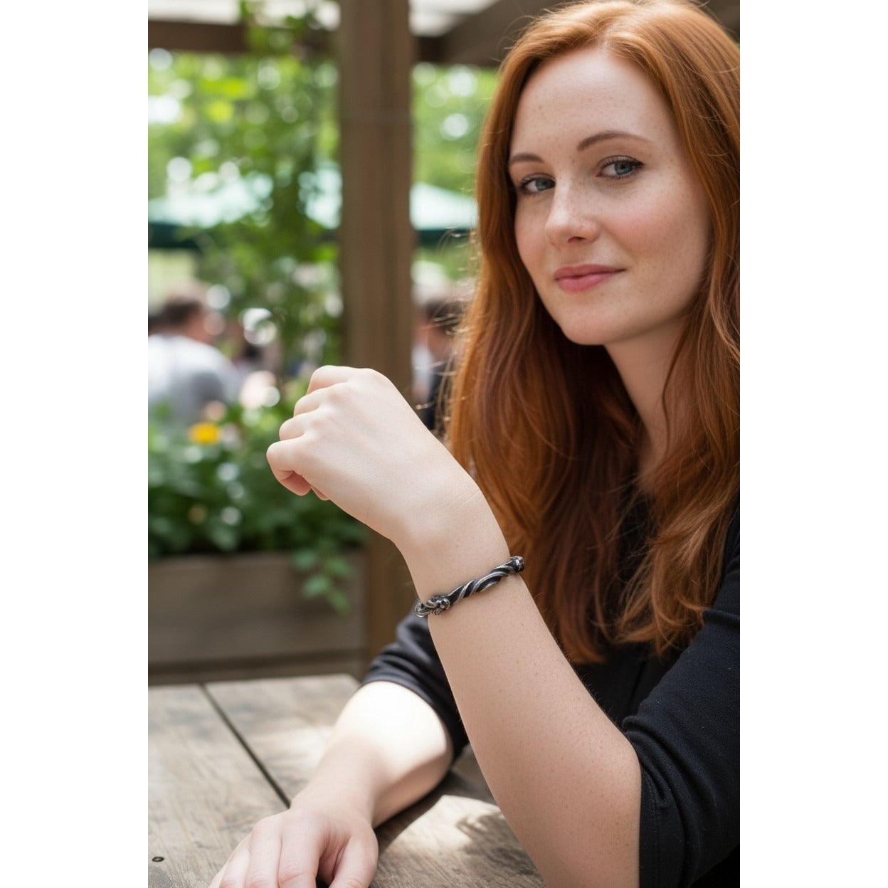 Twisted Cuff Bracelet Silver Tone Sculptural Modern Minimalist Jewelry Gift