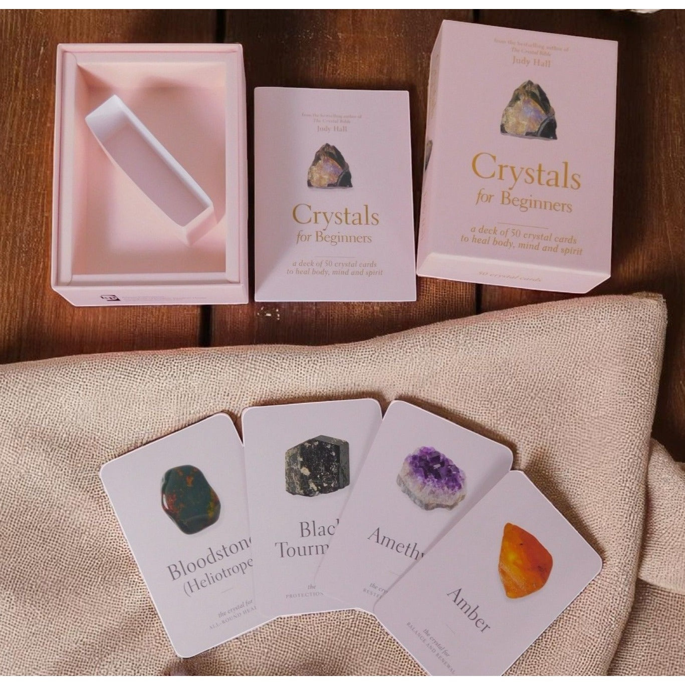 Crystals For Beginners Deck By Judy Hall 50 Cards To Heal Body Mind & Spirit New