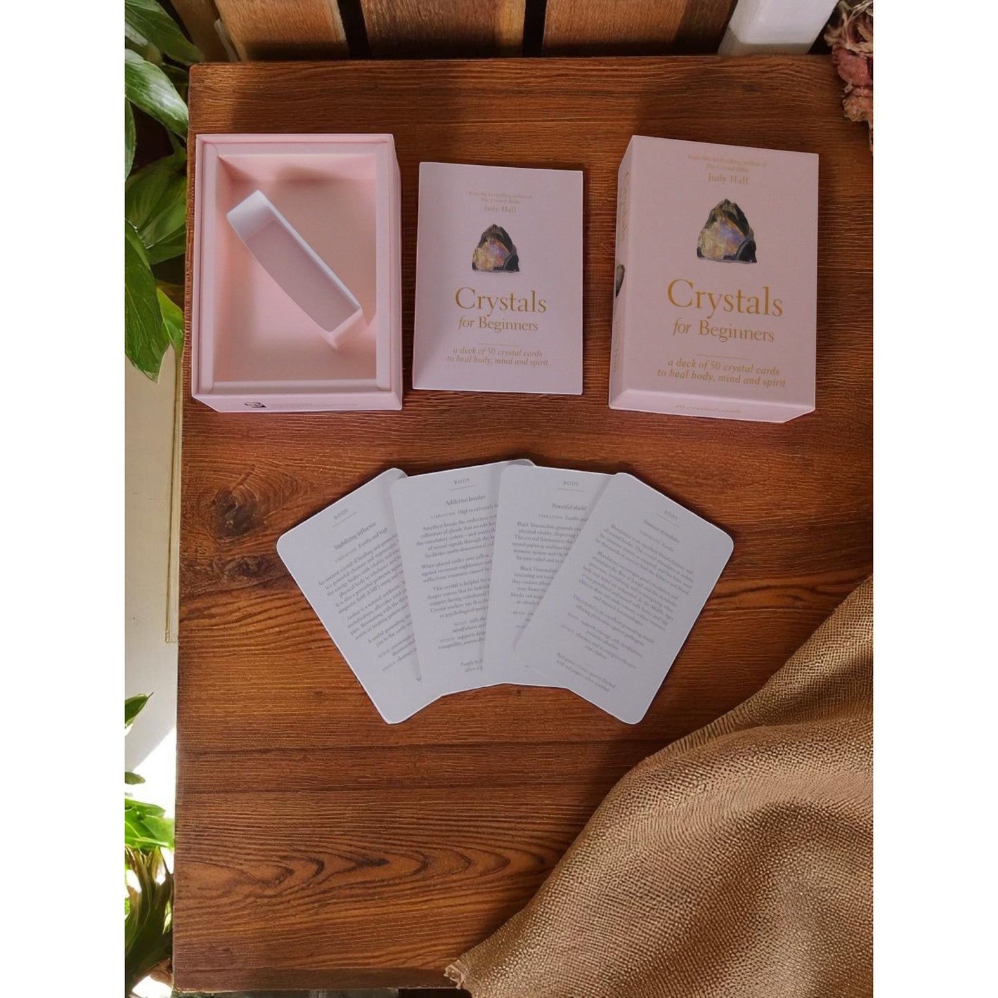 Crystals For Beginners Deck By Judy Hall 50 Cards To Heal Body Mind & Spirit New