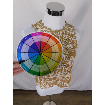 Solitaire Shirt Womens Small Tan White Crochet Floral Sleeveless Boho Top