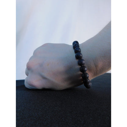 Lava Rock Bead Bracelet Stretch Unisex Calming Energy Natural Stone Jewelry