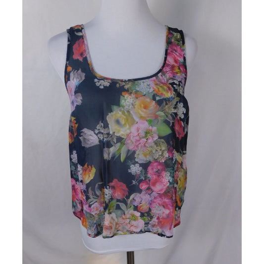 Topshop Floral Lace Back Tank Top Boho Witchcore US 4 Romantic