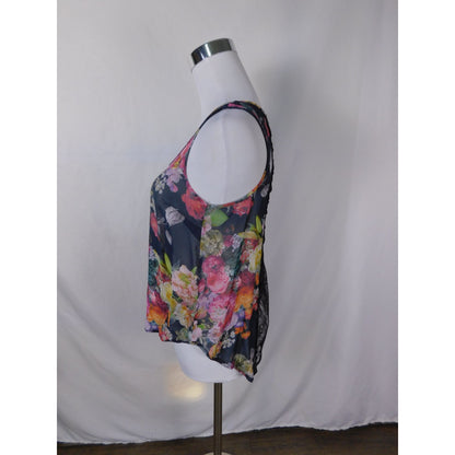 Topshop Floral Lace Back Tank Top Boho Witchcore US 4 Romantic