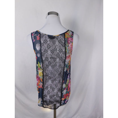 Topshop Floral Lace Back Tank Top Boho Witchcore US 4 Romantic
