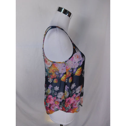Topshop Floral Lace Back Tank Top Boho Witchcore US 4 Romantic