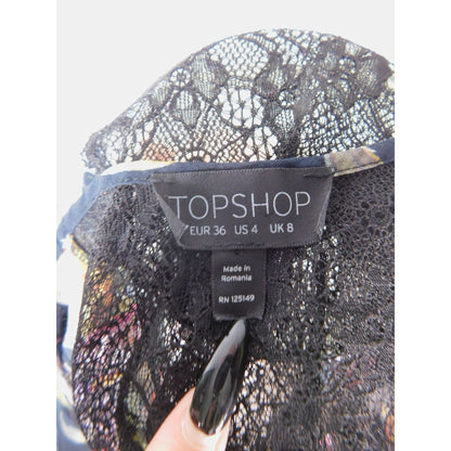Topshop Floral Lace Back Tank Top Boho Witchcore US 4 Romantic
