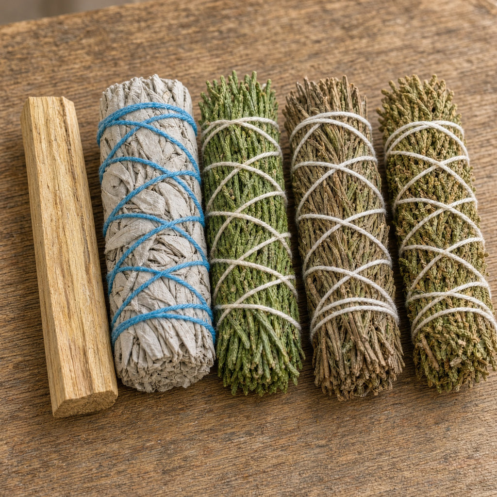 Herbal Cleansing Set White Sage, Cedar, Rosemary, Juniper & Palo Santo