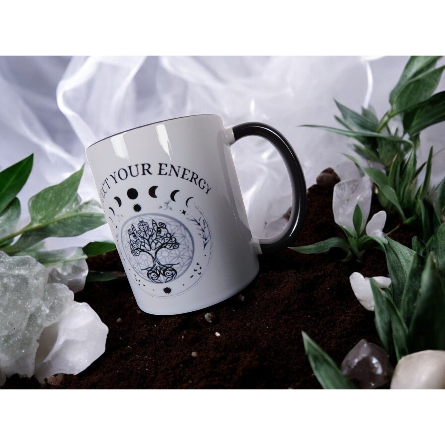 Protect Your Energy Mug Witchy Moon Phases Tree of Life Magical Gift