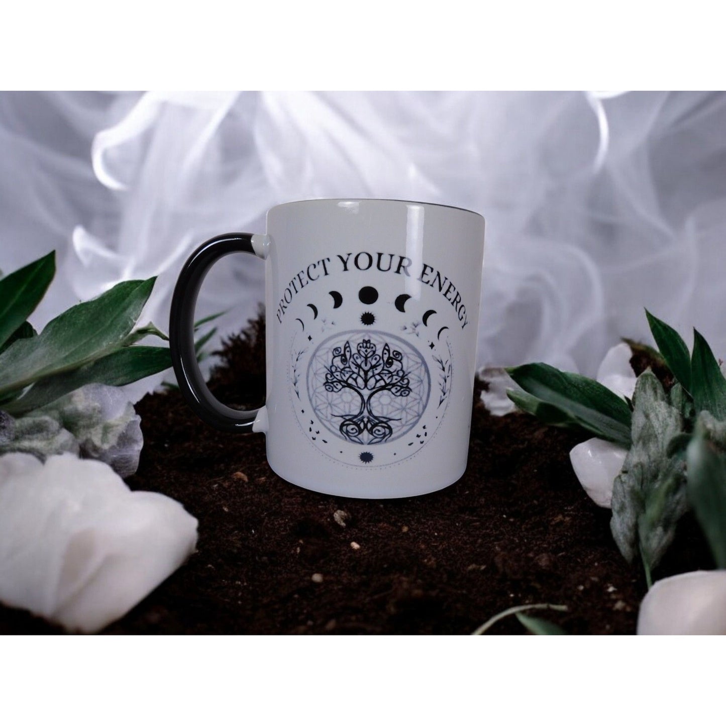 Protect Your Energy Mug Witchy Moon Phases Tree of Life Magical Gift