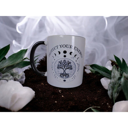 Protect Your Energy Mug Witchy Moon Phases Tree of Life Magical Gift