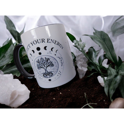 Protect Your Energy Mug Witchy Moon Phases Tree of Life Magical Gift