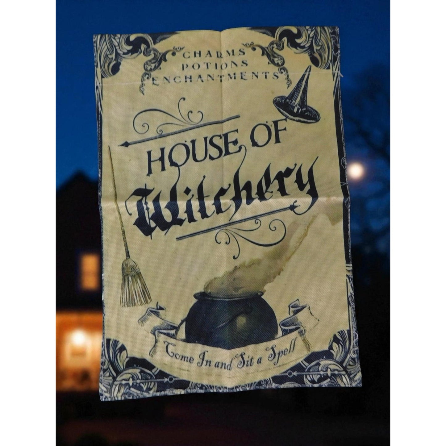 House Of Witchery Charms Potions Enchantments Garden Flag 12"x18"
