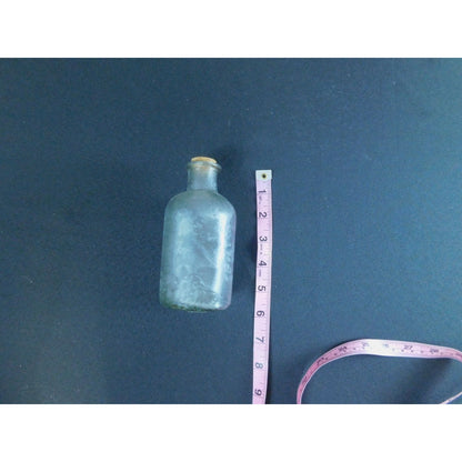 Antique Design Frosted Glass Apothecary Bottle With Cork Stopper 6"