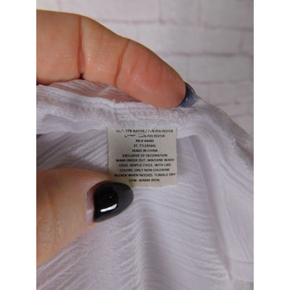 Kelly Renee Boho Maxi Dress With Floral Embroidery Double Spaghetti Straps White Womens XL