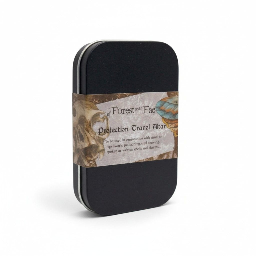 Protection Travel Altar Kit - On-the-Go Shielding - Glass Tin Spoon