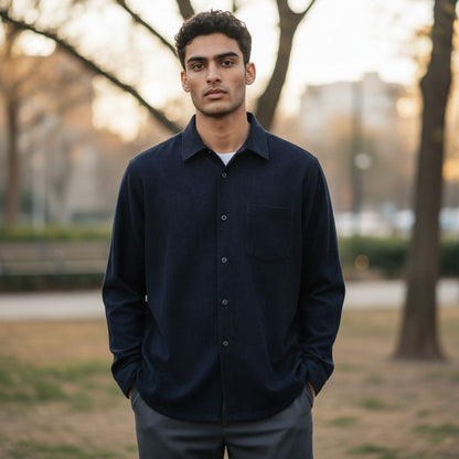 Bazzi Black Suede-Like Shirt XL - Mens Long Sleeve - Excellent