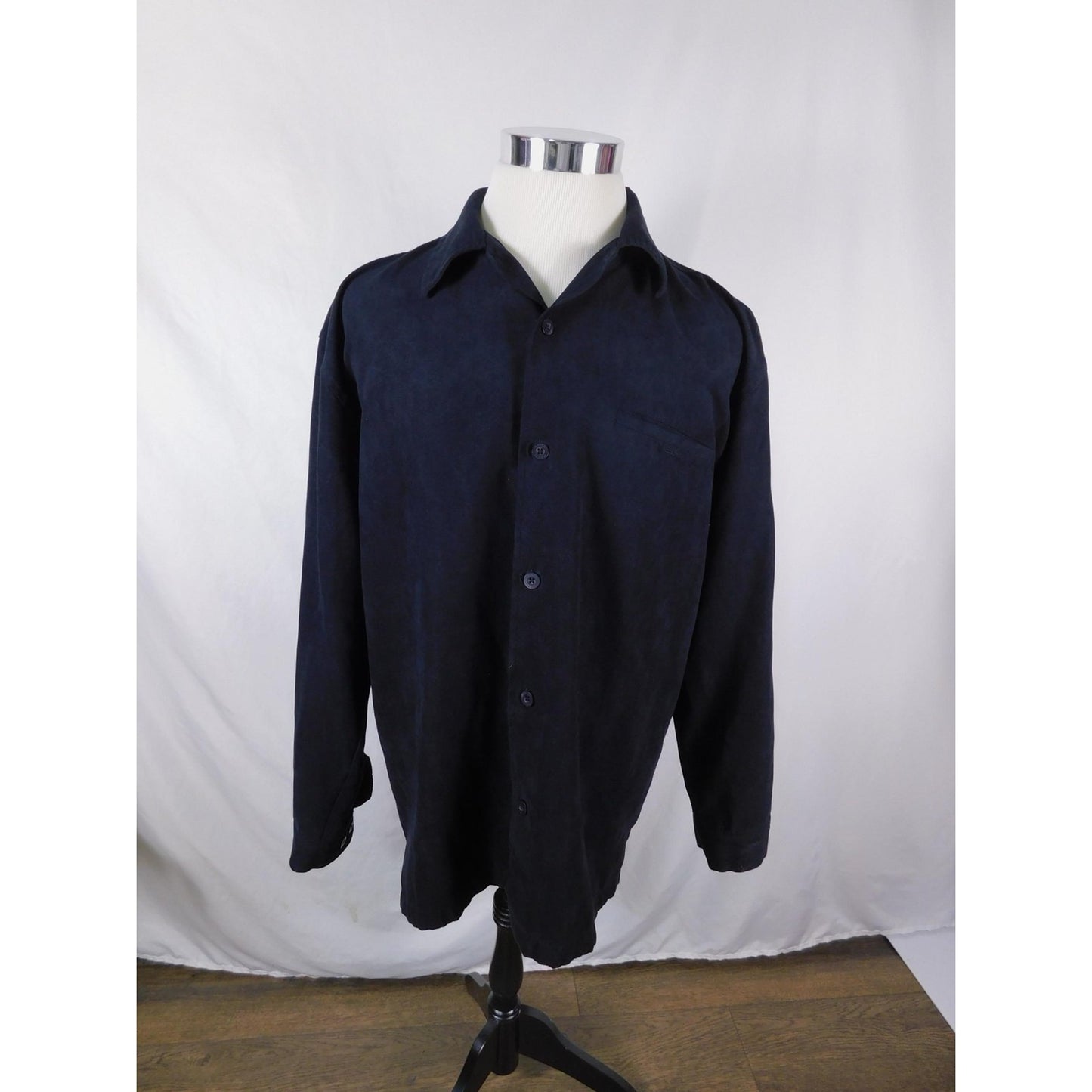 Bazzi Black Suede-Like Shirt XL - Mens Long Sleeve - Excellent