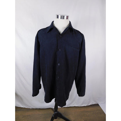 Bazzi Black Suede-Like Shirt XL - Mens Long Sleeve - Excellent