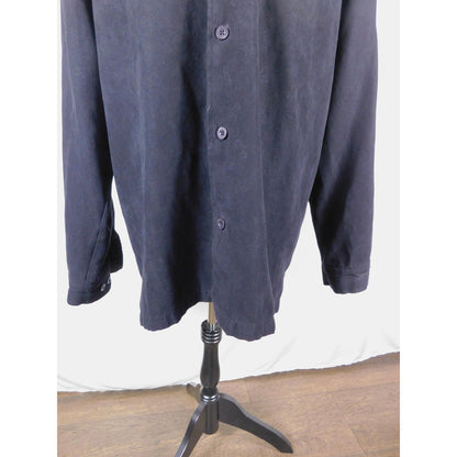 Bazzi Black Suede-Like Shirt XL - Mens Long Sleeve - Excellent
