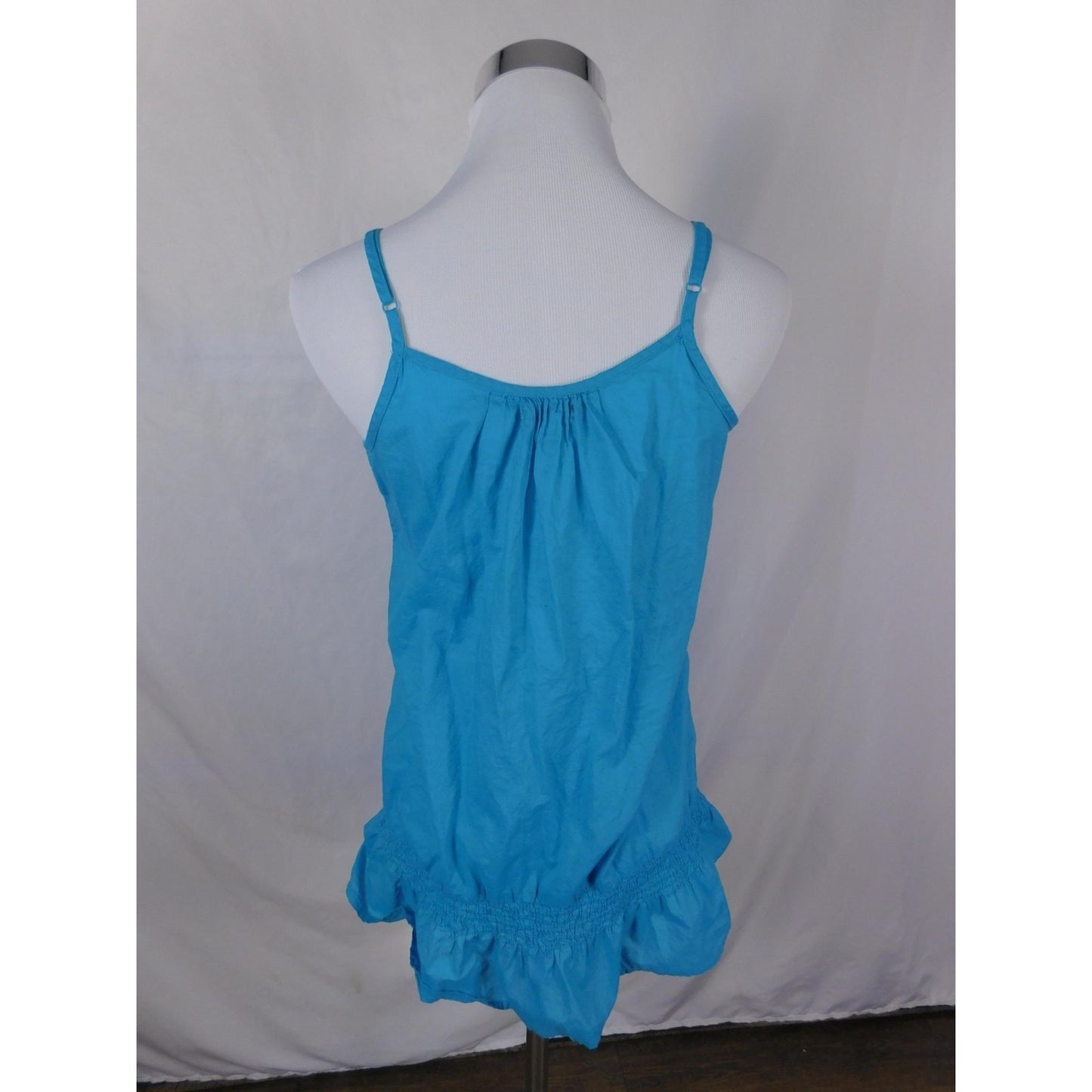 Apt 9 Turquoise Beaded Boho Tank M - Ruffle Hem Embellished - Excellent