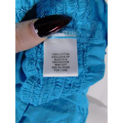 Apt 9 Turquoise Beaded Boho Tank M - Ruffle Hem Embellished - Excellent