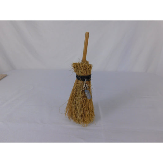 Triquetra Crystal Mini Besom Broom Witchcraft Altar Cleansing Pagan Wicca Decor