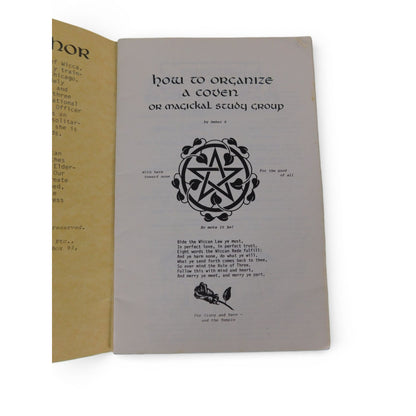 How to Organize a Coven Amber K Vintage Wicca Zine Booklet