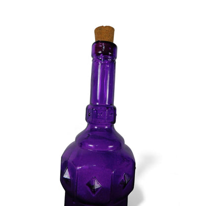 Amethyst Purple Glass Bottle Decanter W Cork Stopper Leather Holster Case