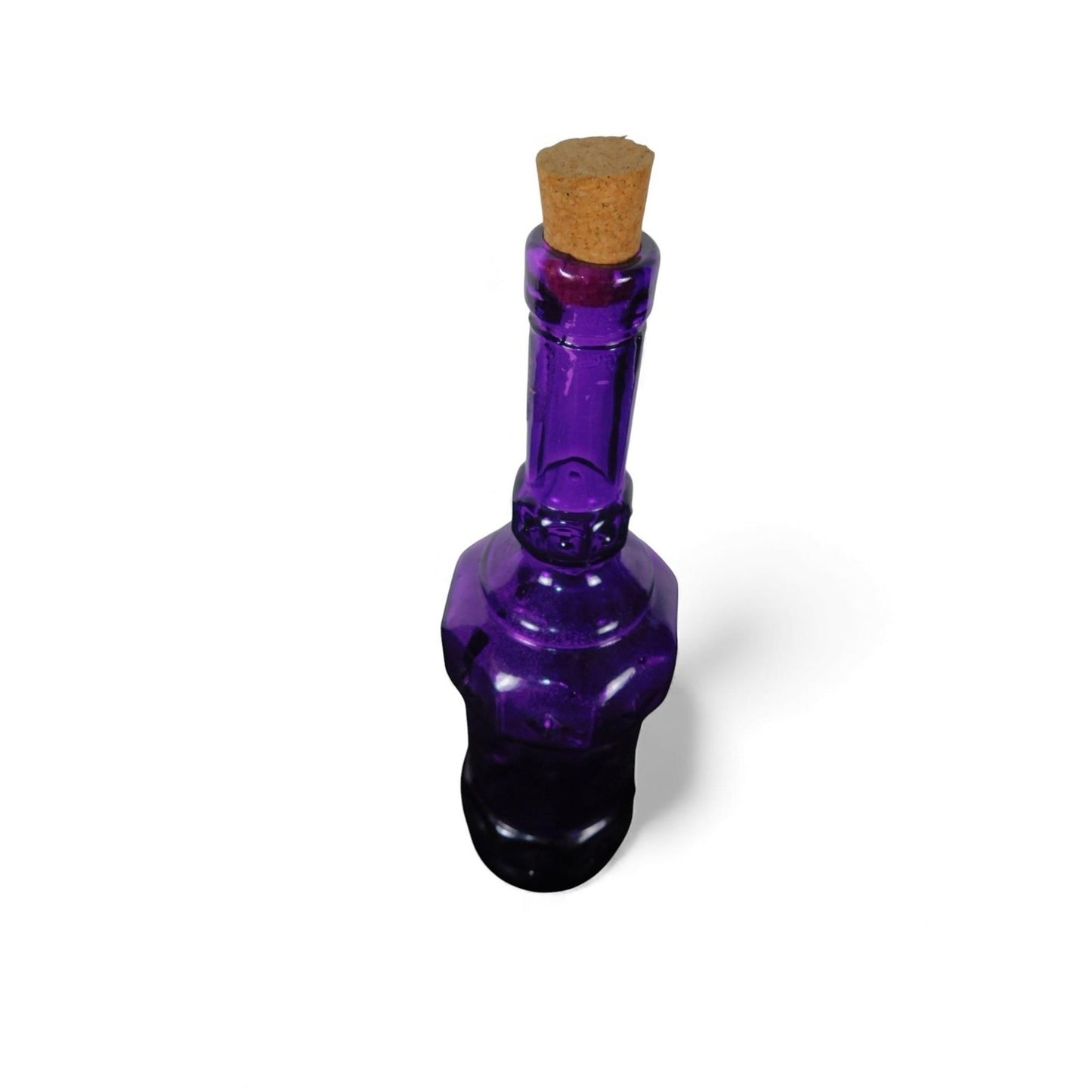 Amethyst Purple Glass Bottle Decanter W Cork Stopper Leather Holster Case