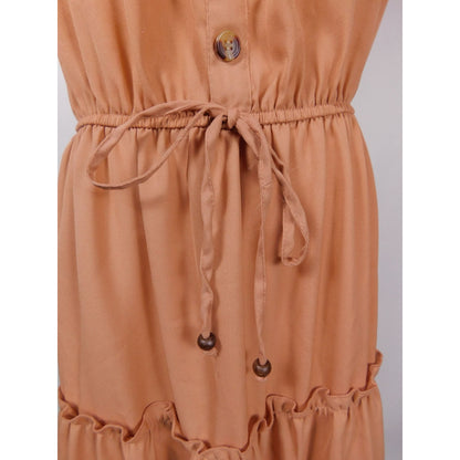 MPH Collection Peach Off-Shoulder Dress XL - Tiered Button - Excellent